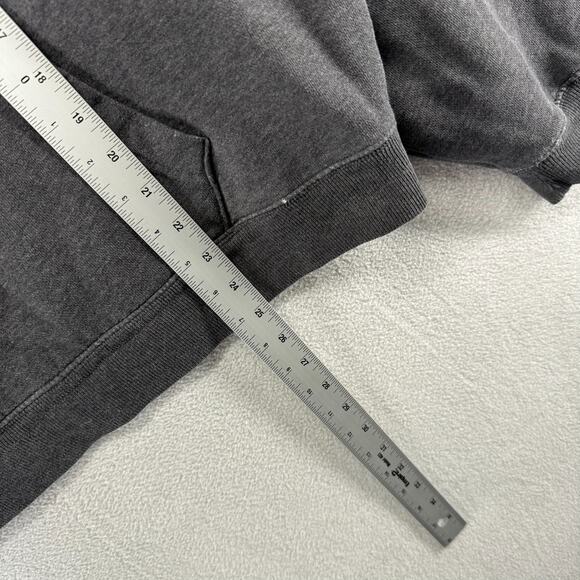 Vintage Gap Hoodie men's XL Gray Sweatshirt Boxy Distressed Embroidered Spellout - Picture 5 of 12
